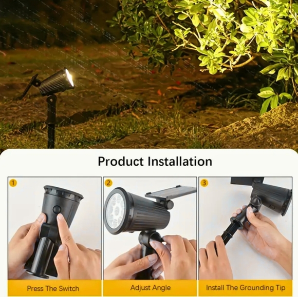 Solar Lights 9 LED Solar Landscape Lights Outdoor IP44 Waterproof 4PK - Picture 7 of 8